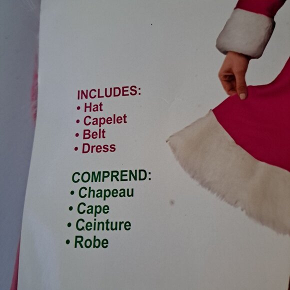 Costume MISS PINK SANTA Suit Adult 14/16 Christmas Party Forum Novelty Poly NEW - Picture 5 of 11